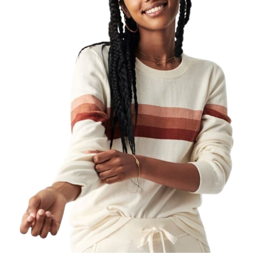 Faherty Women’s Horizon Surf Sweater Fall Dunes in Stripe size Medium